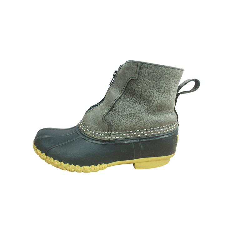 LL Bean Women Multicolor Leather Front Zip Fleece Lined Insulated Duck Boots 7 M