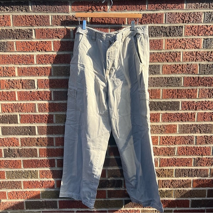 Transnine Beige Cream Straight Fit Cargo Pants