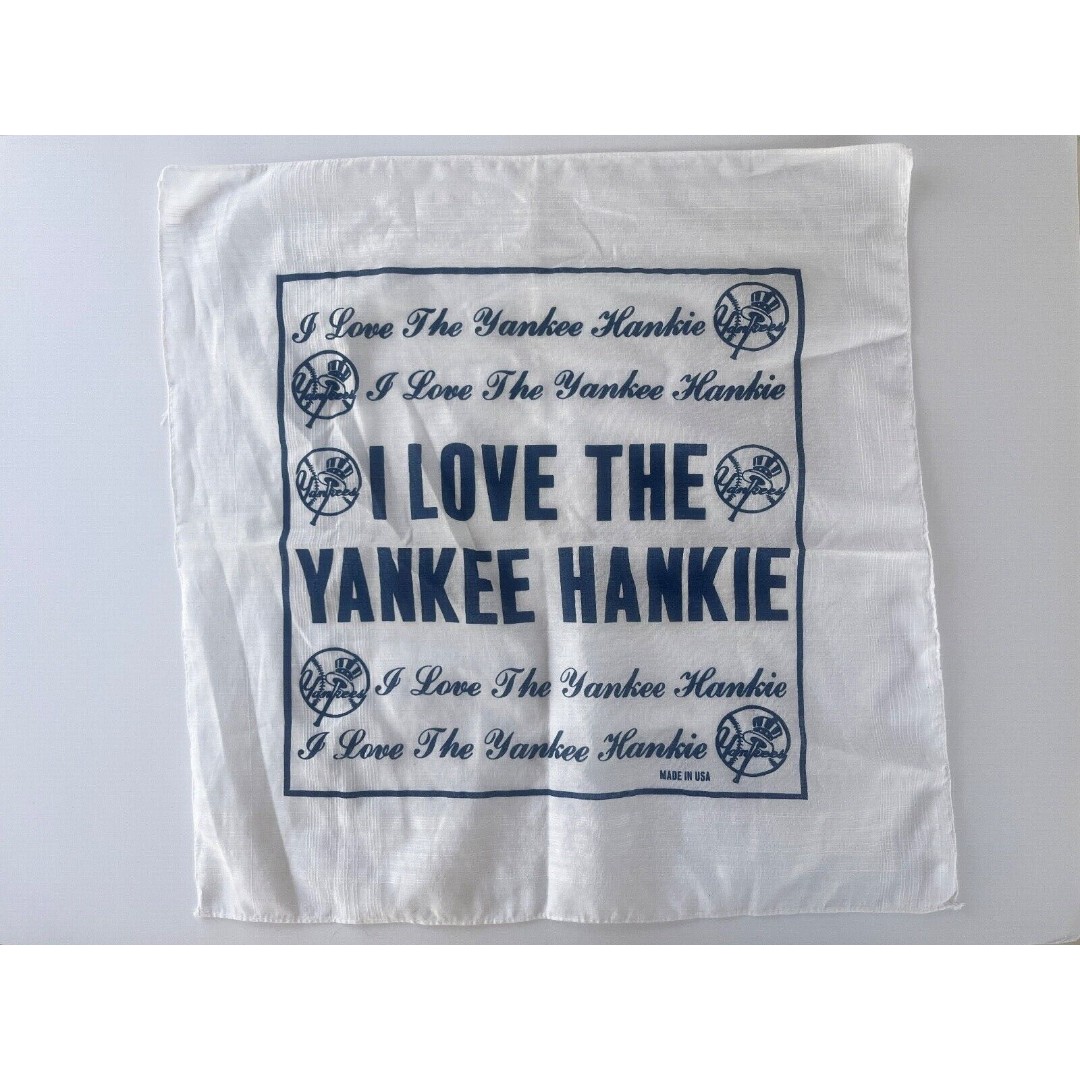 New York Yankees I Love the Yankee Hankie Vintage 1977 Handkerchief