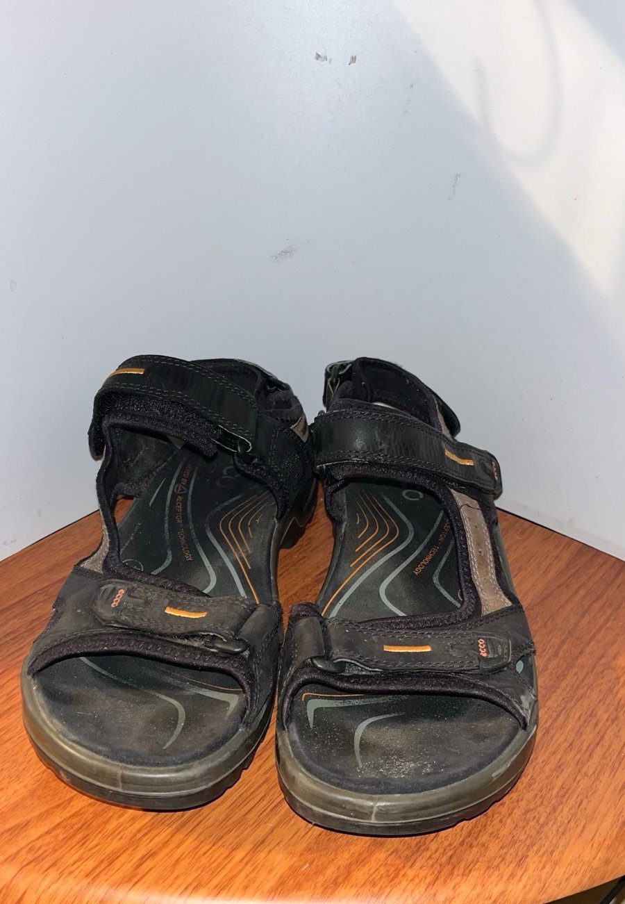 ECCO YUCATAN Outdoor Hiking Casual Sandals Brown & Black Mens Size 11 US 44 EU