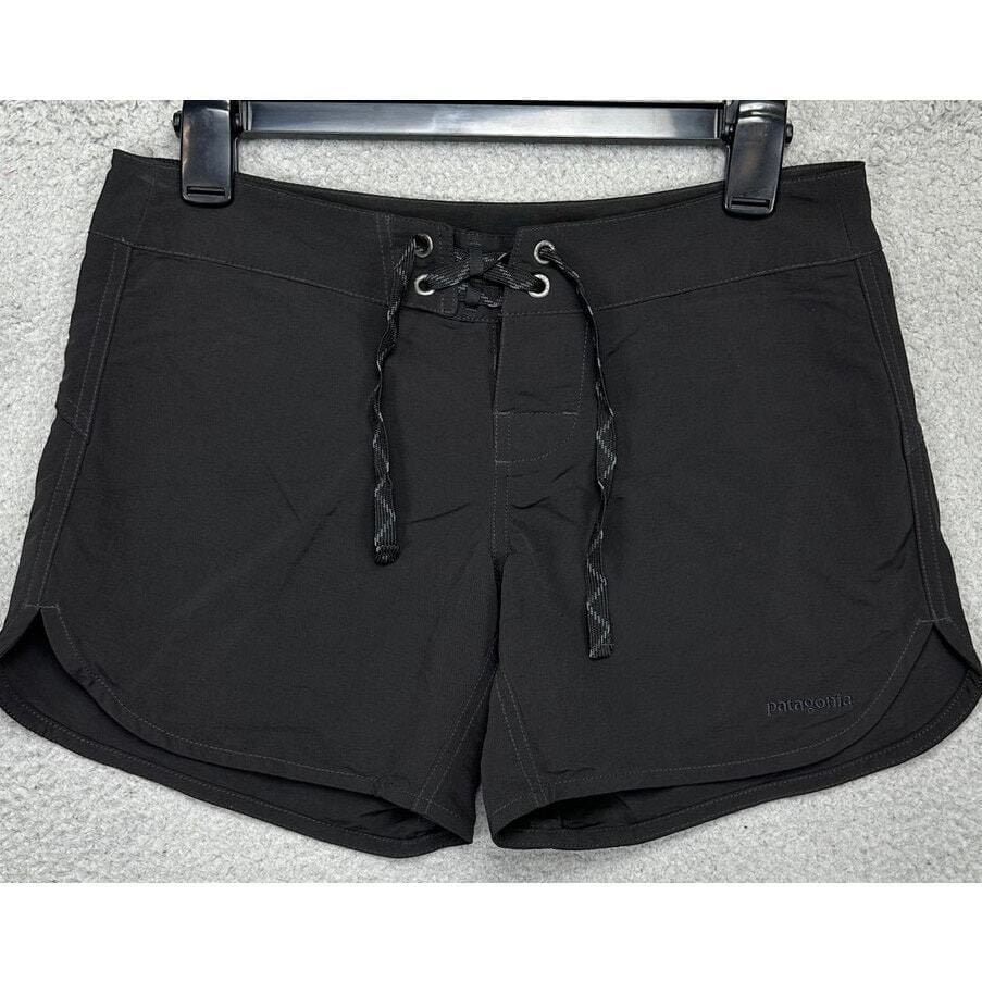 Patagonia Shorts Womens 2 Black 100% Nylon Hiking Drawstring Flat Front Outdoor