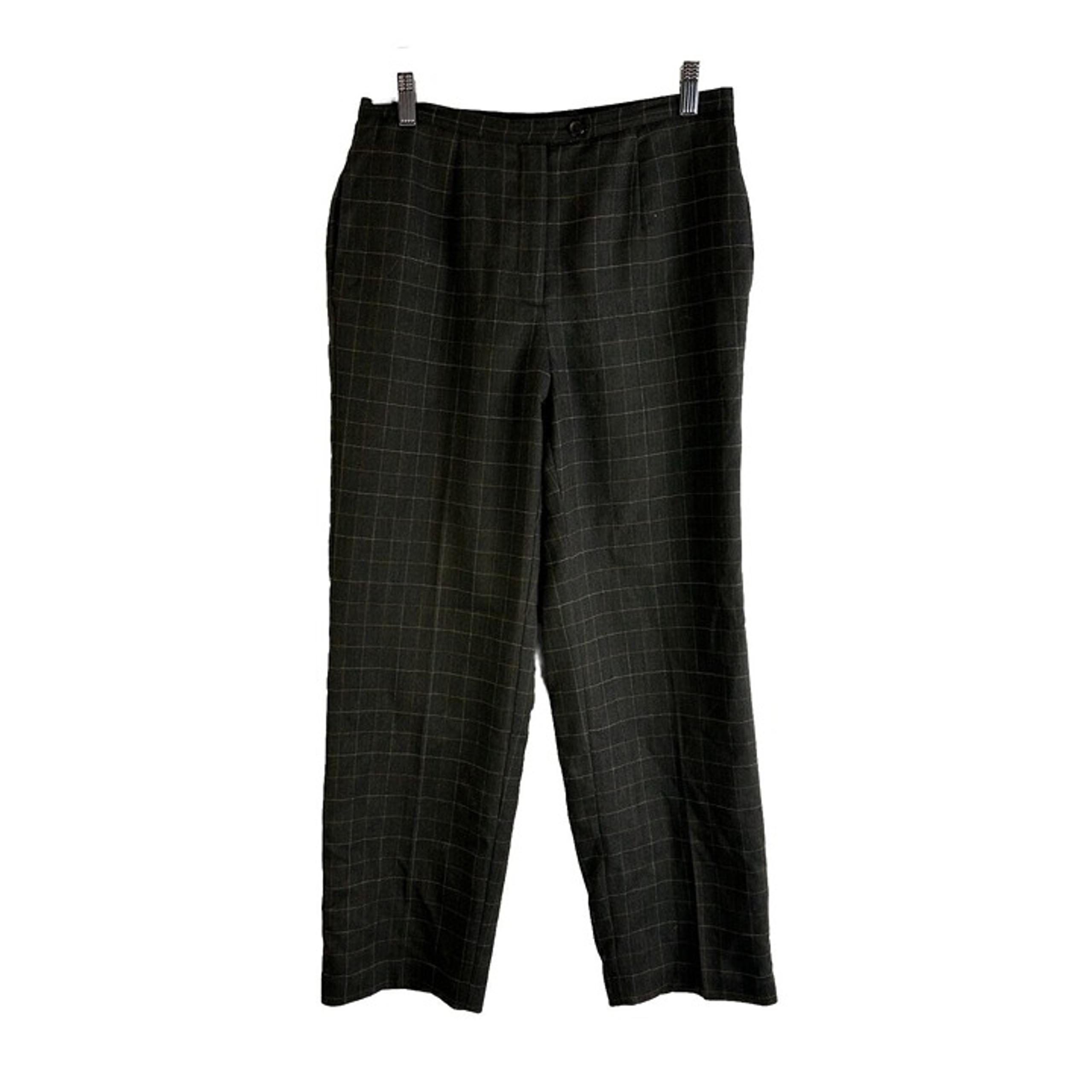 Vintage 90s Womens 10 Wool Plaid Flat Front Dress Pants Old Money Grunge