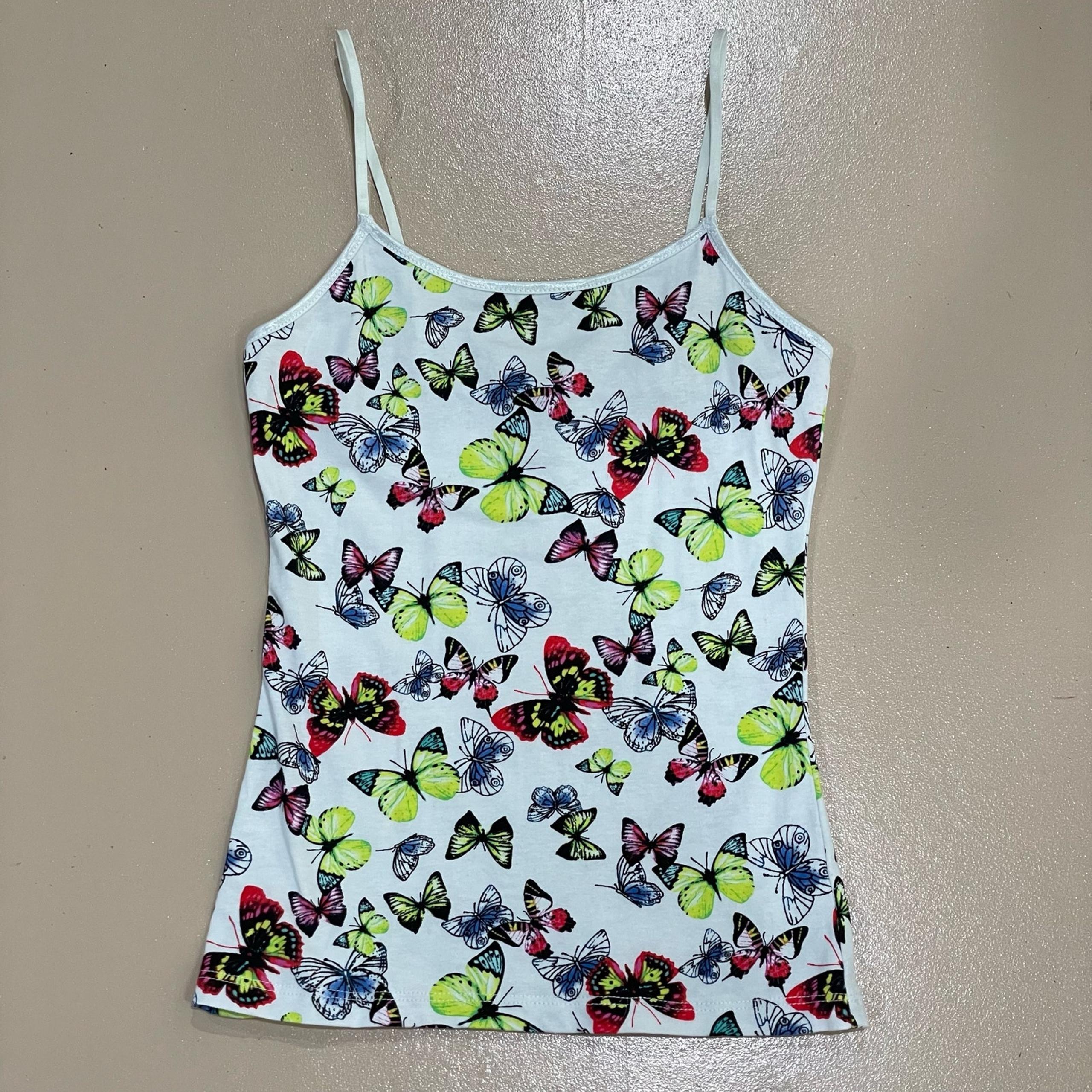 Wet Seal Y2K 90s Women's Multicolor Butterfly Print Stretch Cami Top Size S