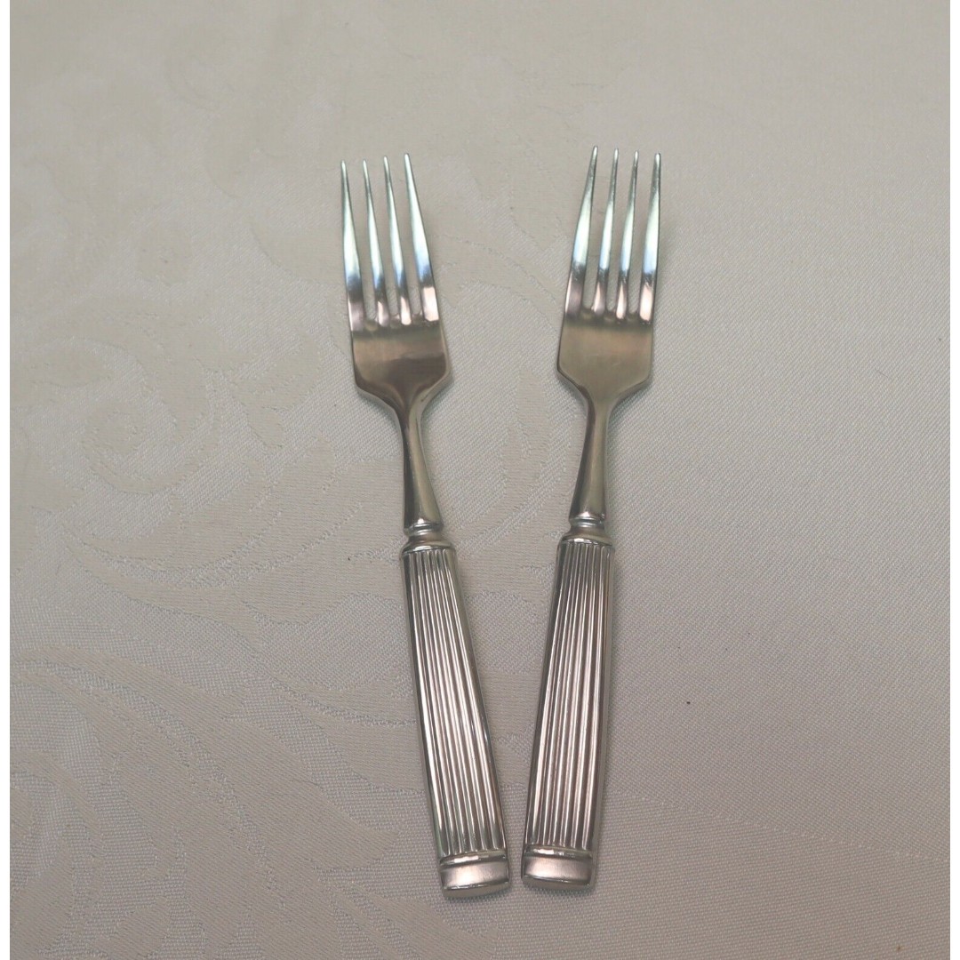 Dansk Colbert Salad Forks Stainless Ridges - Set of 2