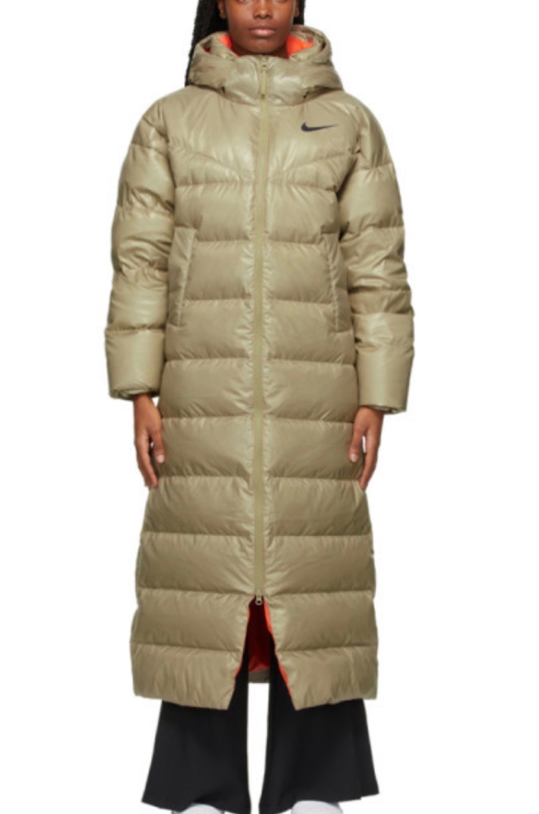 Nike Beige Down Ripstop Parka, XS size