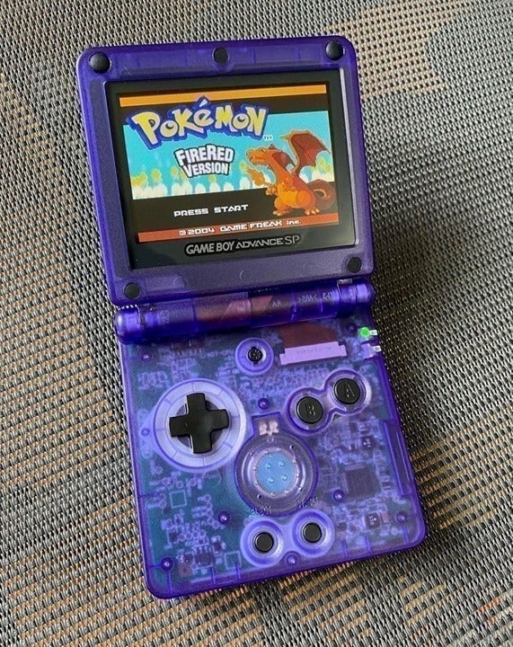 Nintendo Game Boy Advance GBA SP 101 IPS V2 LCD Backlight Bright Clear Purple