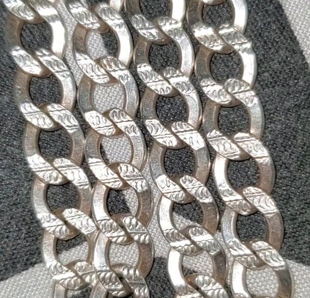 22 Diamond cut 925 silver Cuban curb chain