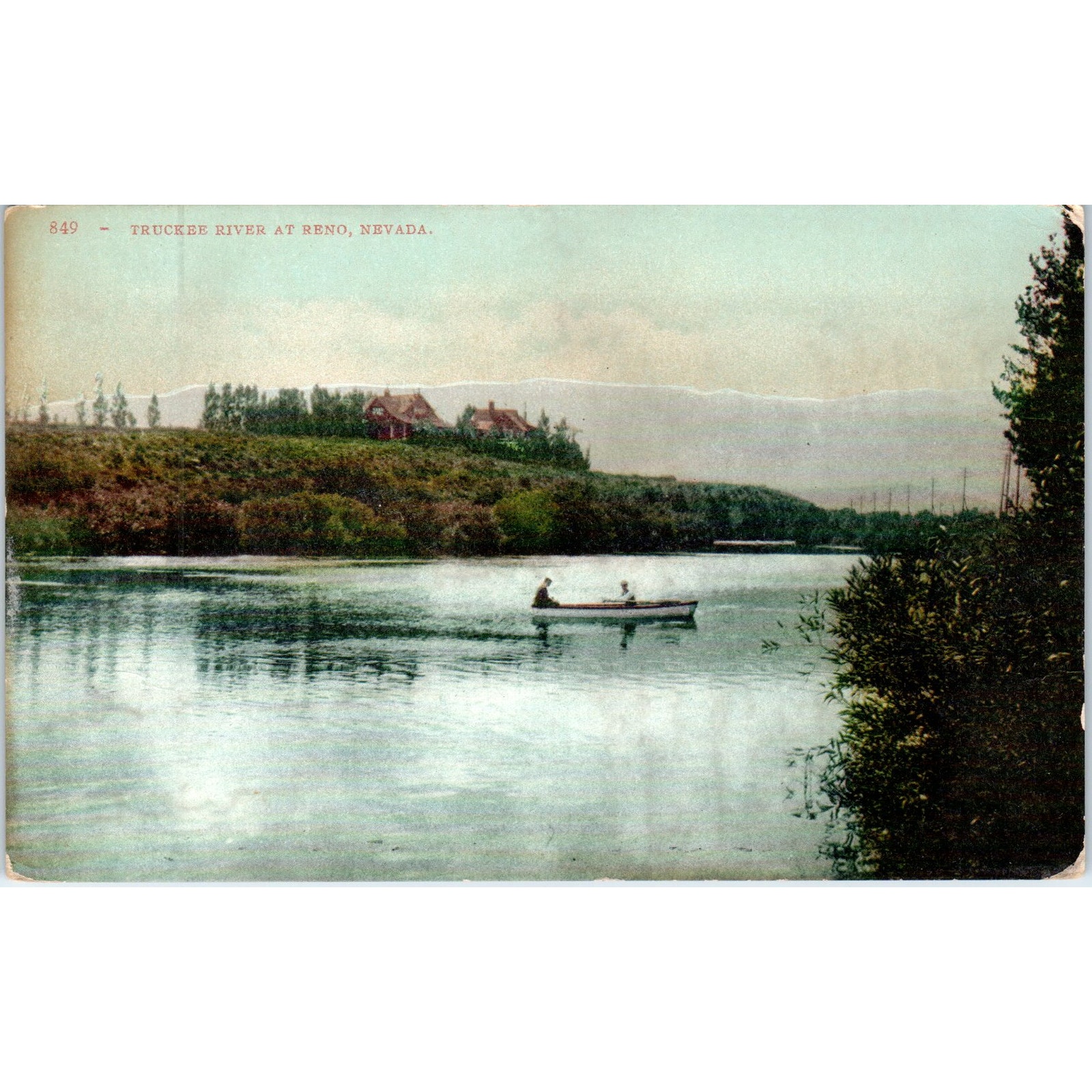 1906 Truckee River at Reno Nevada Vintage Original Postcard PD3