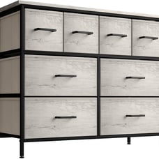 Dresser w/ 8 Faux Wood Drawers, Chest Organizer