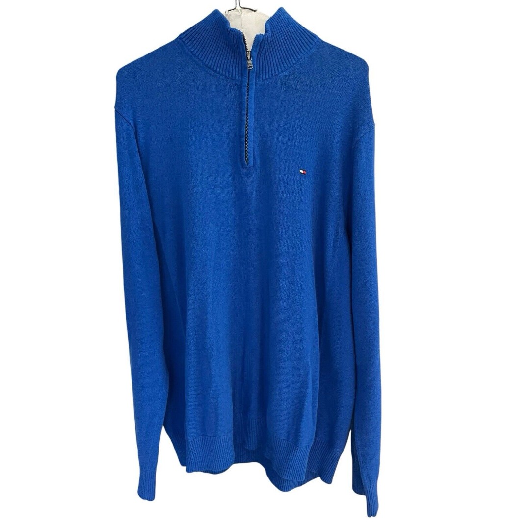 NWT Tommy Hilfiger men's 2XL 1/4 zip high neck long sleece sweater