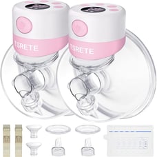 TSRETE S12 Breast Pump, Double Wearable Breast Pump Electric Hands-Free Pink