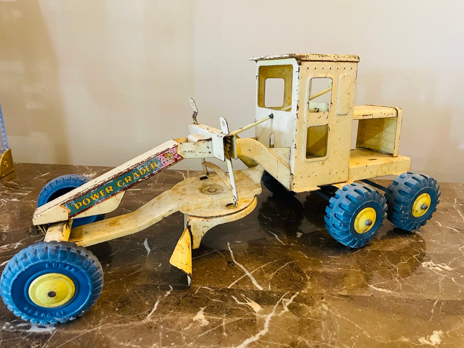 Antique Structo Road Grader 1960s Pressed Steel