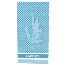 NWT LACOSTE CROC LOGO BEACH Plaid Blue TOWEL 100% COTTON 36” x 72”