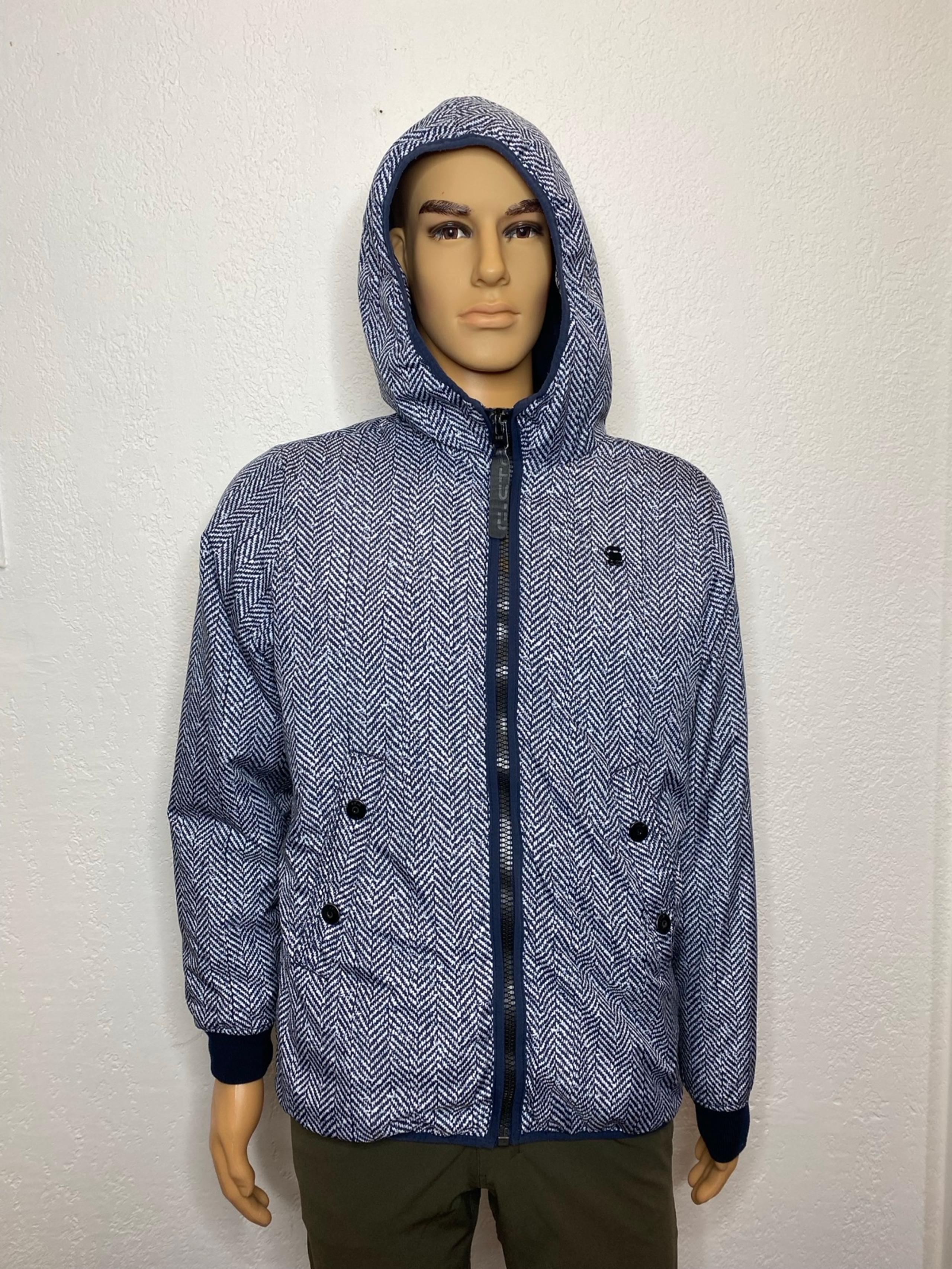 G-Star Raw Whistler Meefic Padded Hooded Jacket Men’s Size S Milk Dark Saru Blue