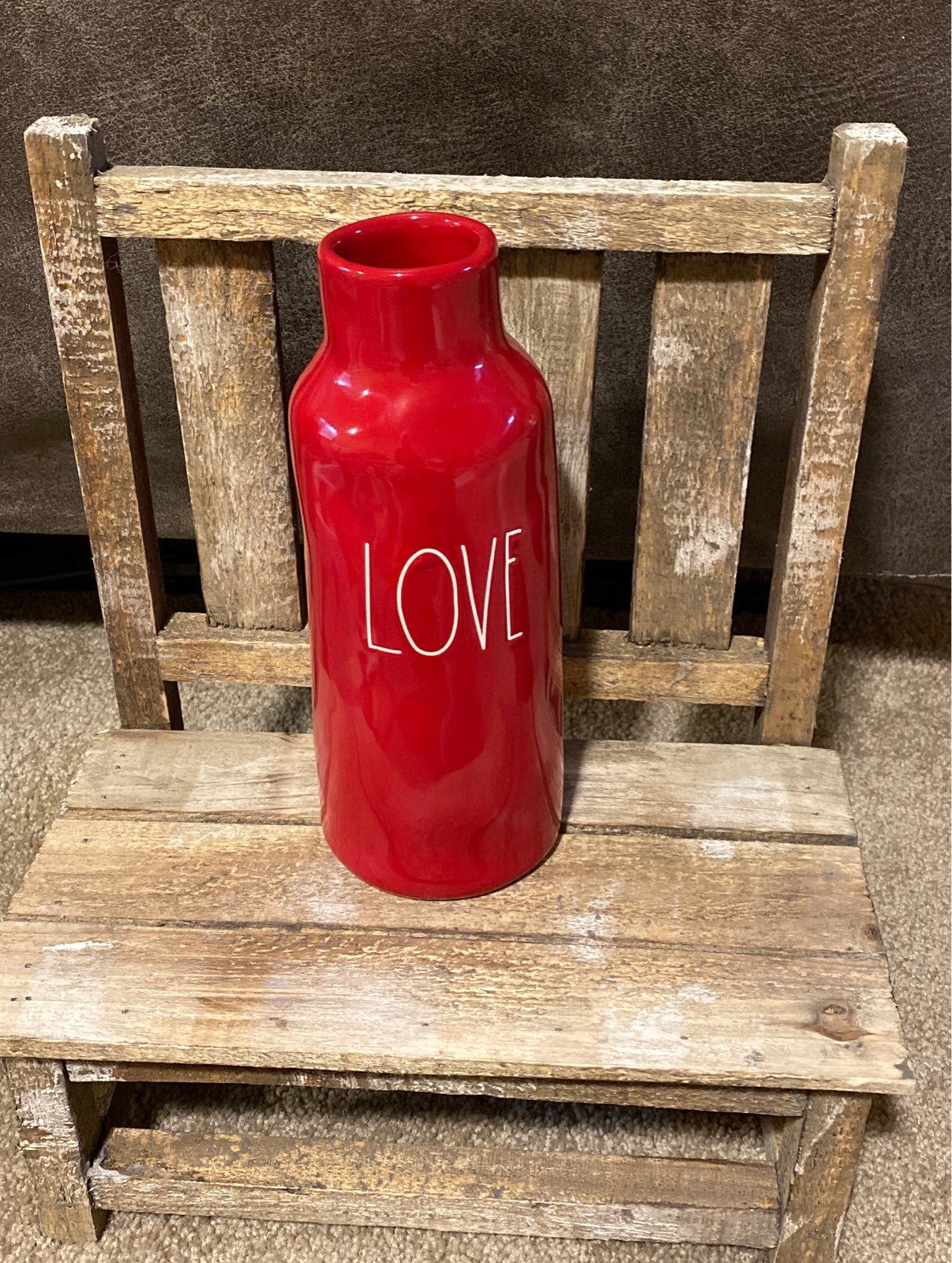 Rae Dunn Red Valentines LOVE Vase NWT