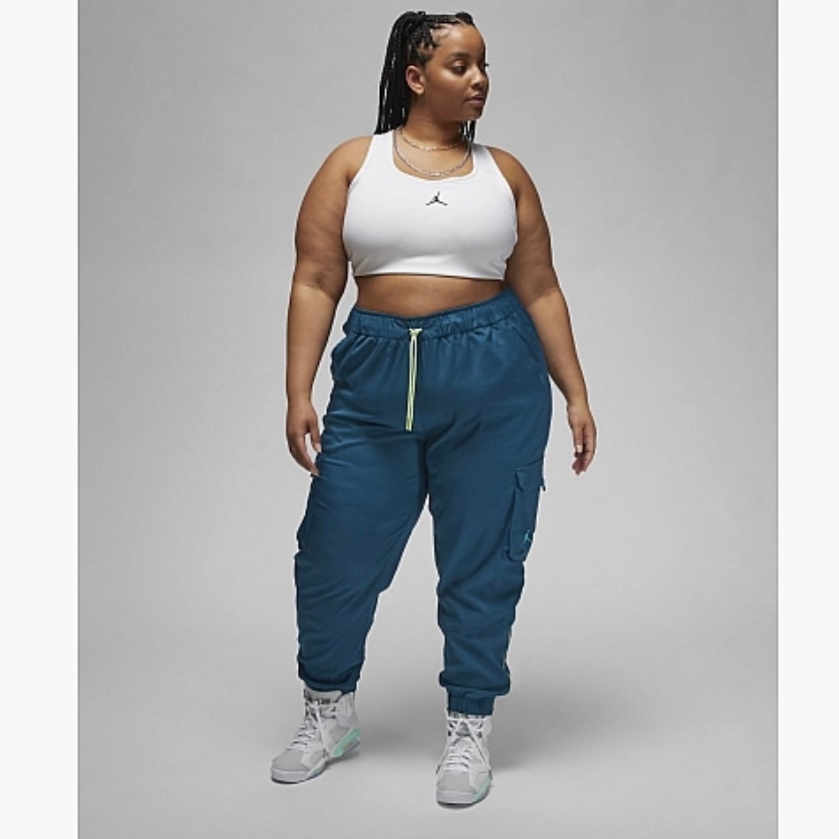 NIKE AIR JORDAN Sport Tunnel Utility Pants Women's PLUS SIZE 1X Blue Cargo NWT