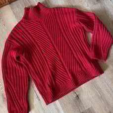 Mossimo Dutti Red Chunky Knit Turtleneck Sweater Size M