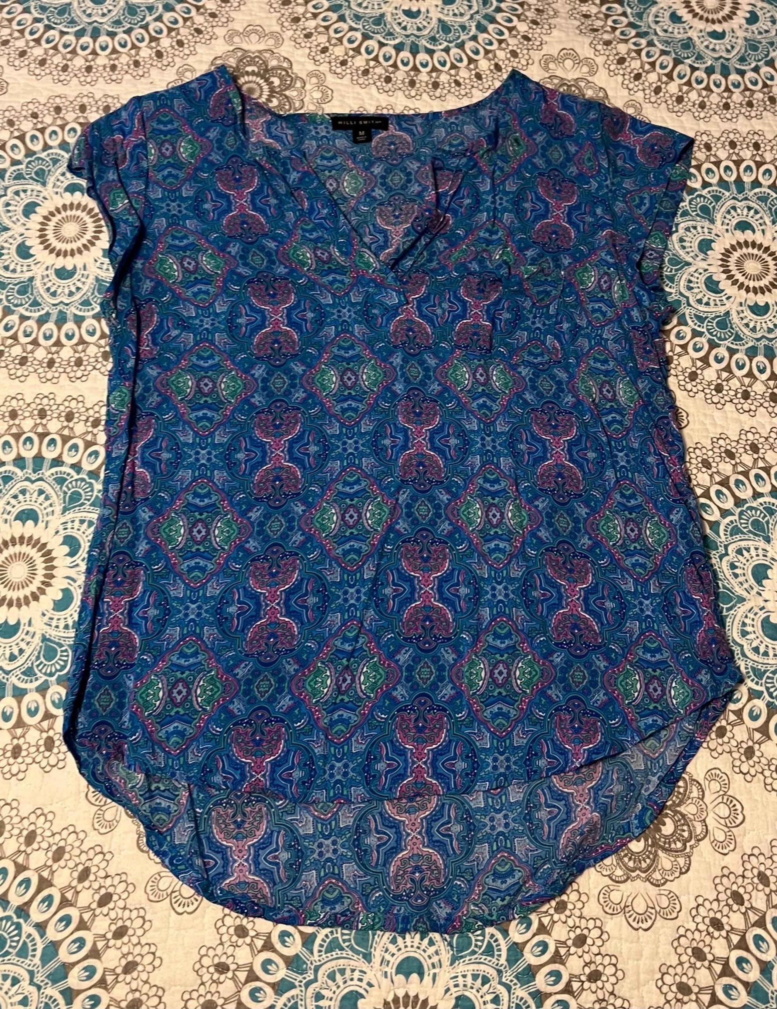 Willi Smith Paisley Blouse Size Medium