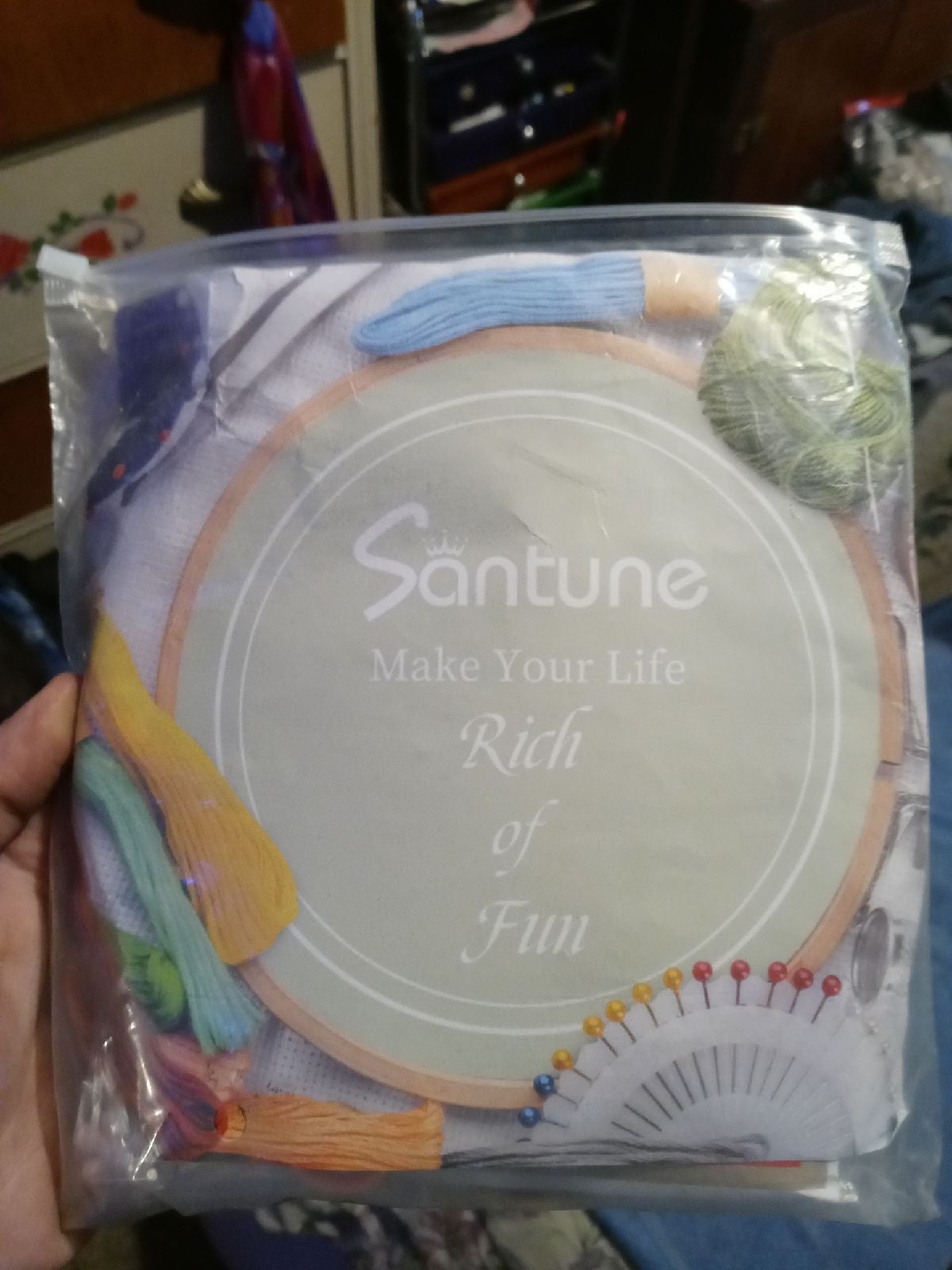 Santune 3 Sets Embroidery Starter Kit With Pattern And Instructions