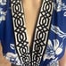 Flying Tomato Women's Sz M Grecian Maxi Floral Dress Royal Blue Hi Low
