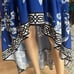 Flying Tomato Women's Sz M Grecian Maxi Floral Dress Royal Blue Hi Low