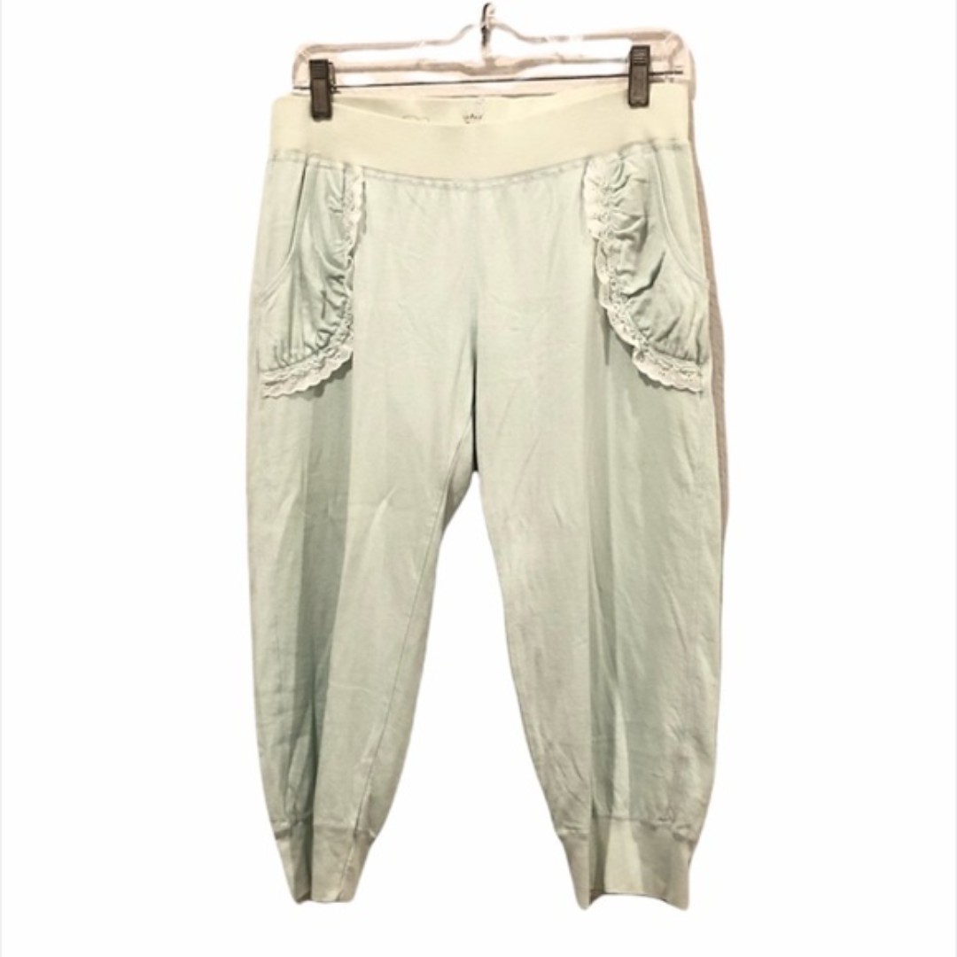 Rich Pink Girl Mint Green Eyelet Ruffle Pants Size Medium Brand New