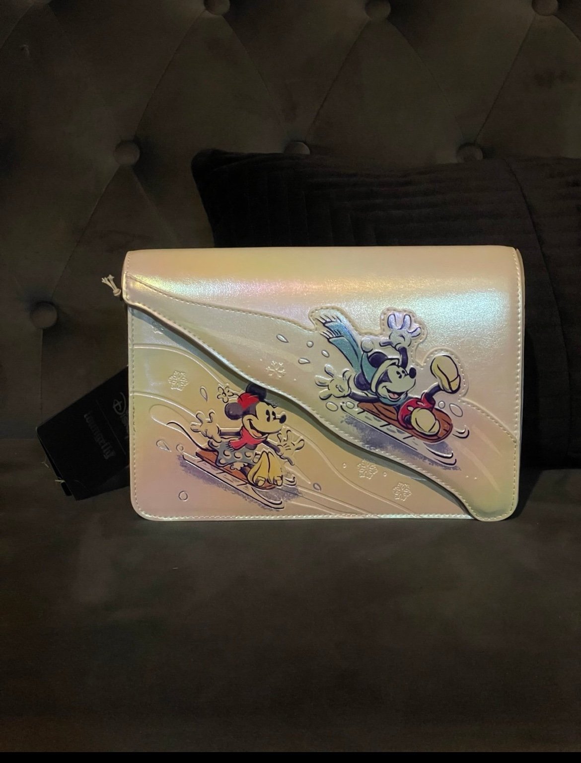 Loungefly Mickey Minnie skiing crossbody