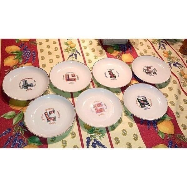 Naaman Israel Days of the Week Plates Set of 7 Salad Dessert 7.5 Judaica Jewish