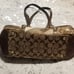 Coach Beige/Multicolor Pebble Leather/Smooth Leather Satchel