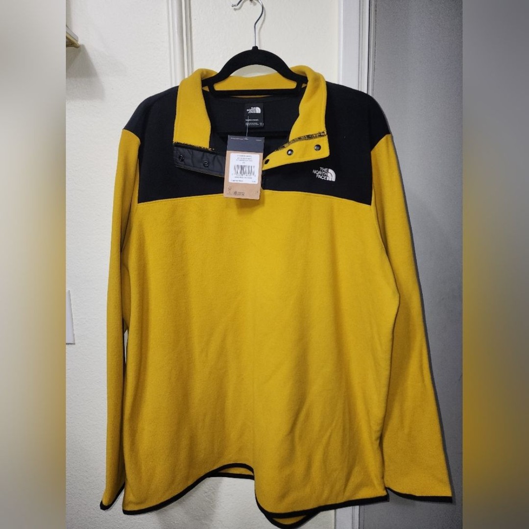 The North Face NWT Women's TKA Glacier Snap Neck Pullover Summit Gold Size XXL