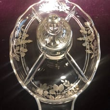 Vintage glass silver overlay