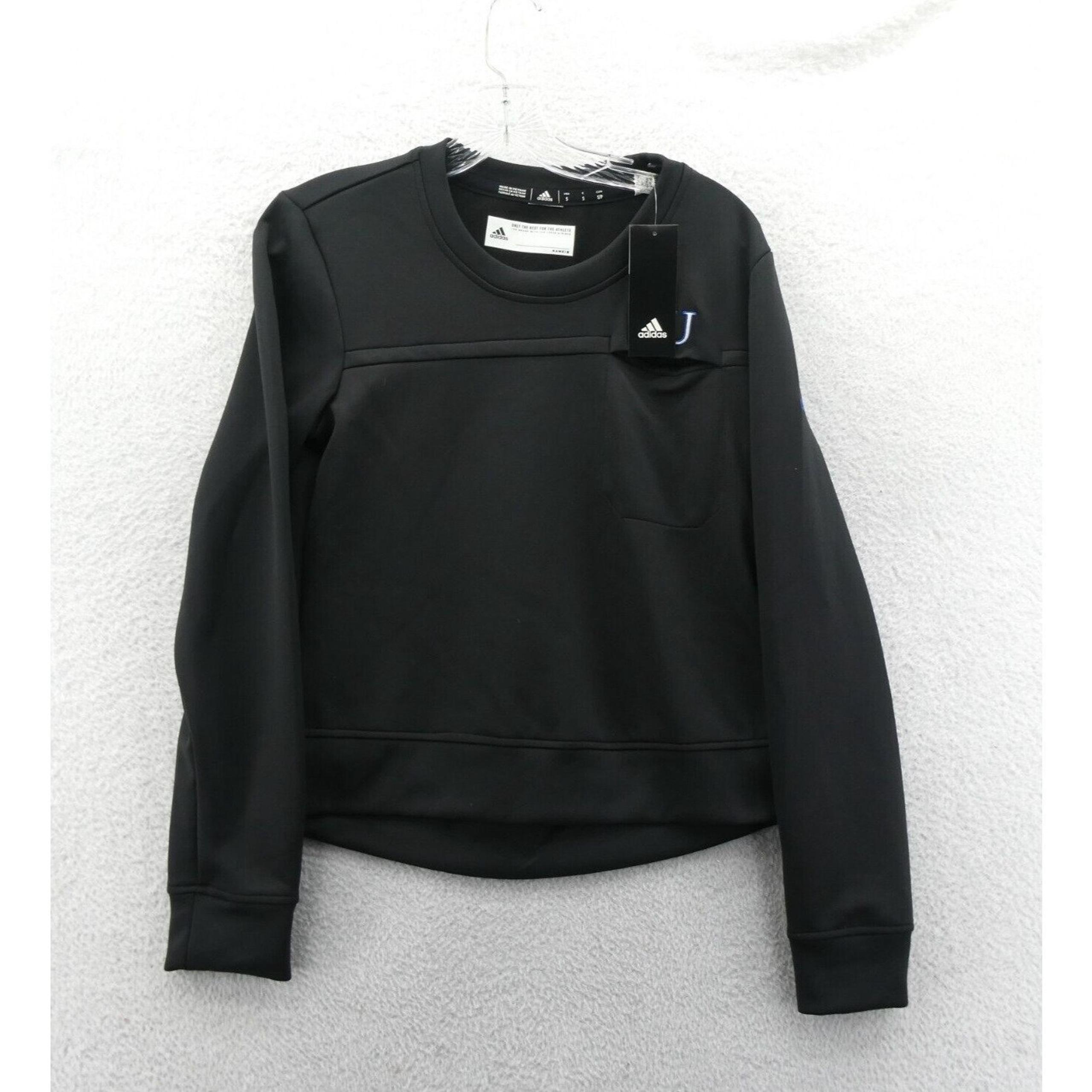 Kansas Jayhawks Sweatshirt Womens Small Black Athletic Adidas College NCAA New