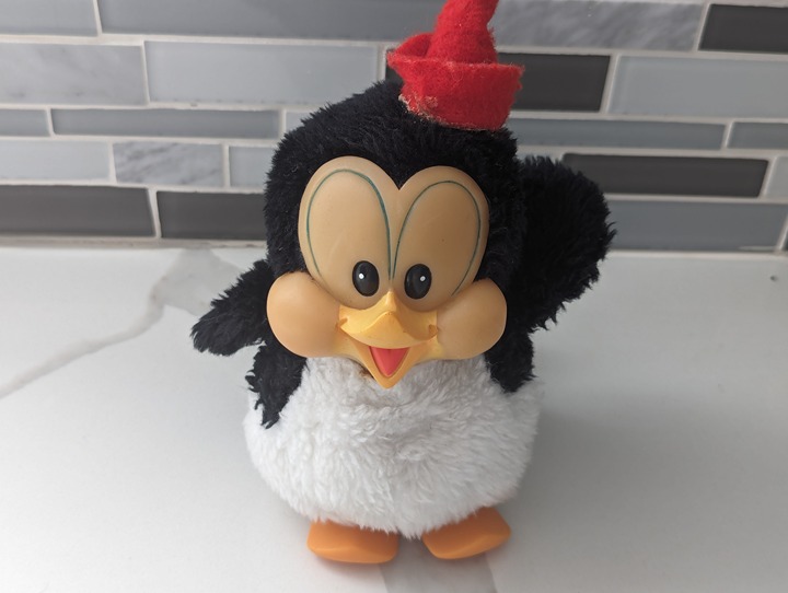 Vintage 1982 Chilly Willy Penguin Plush Stuff Animal with Plastic Face
