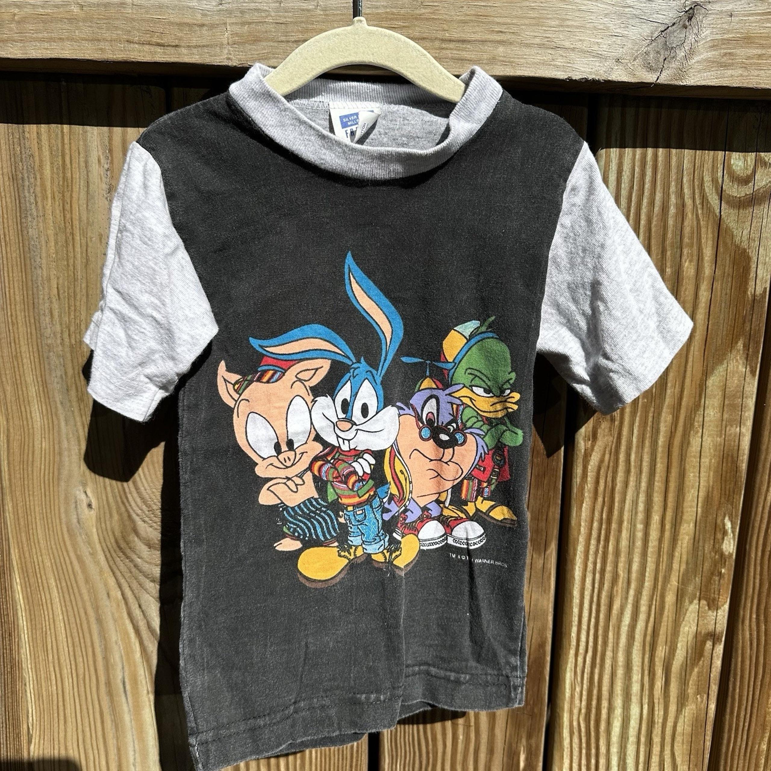 Rare Vtg Freeze Looney Tunes Tiny Toons Adventures Shirt Size 4T Double Sided