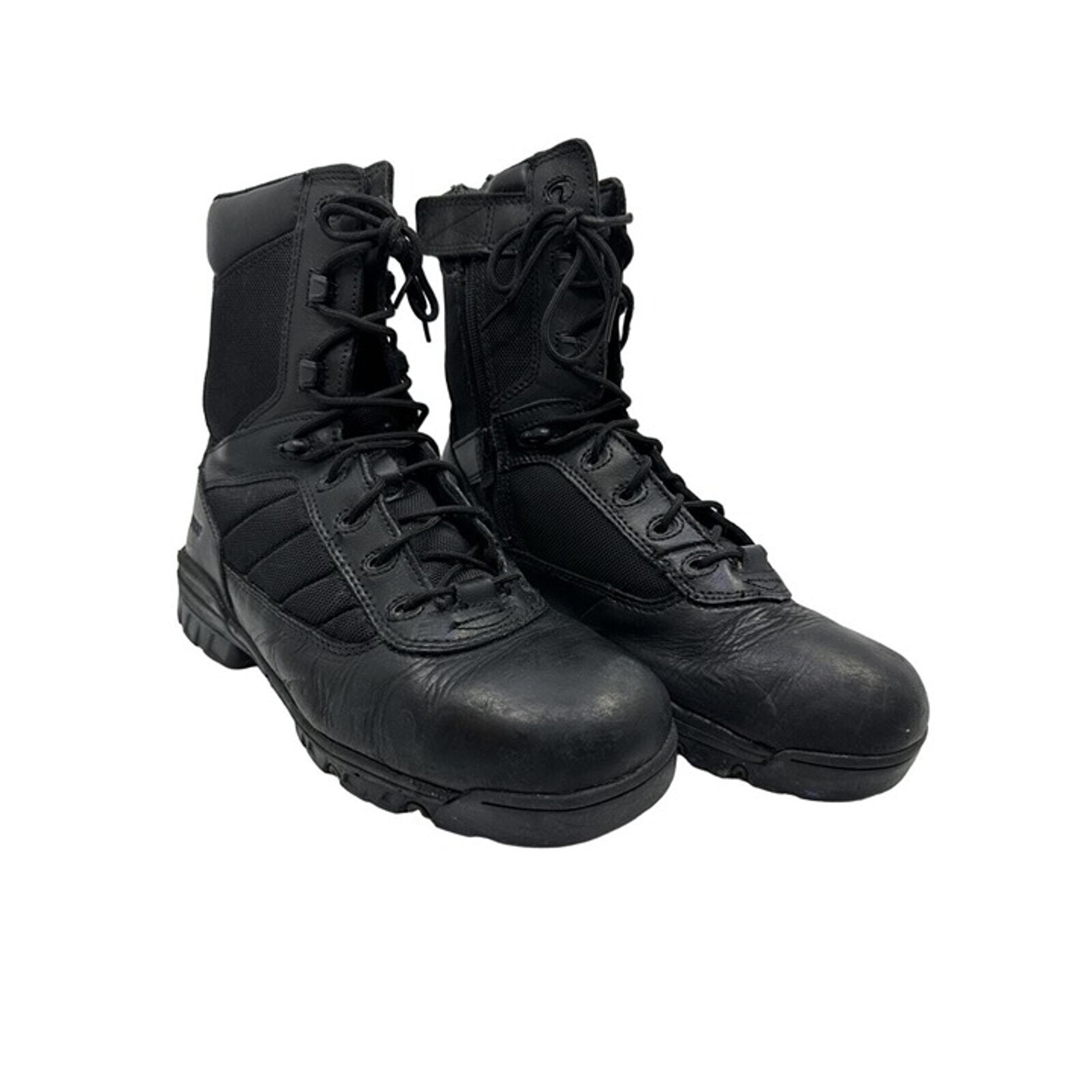 8" TACTICAL SPORT SIDE ZIP US SZ. 12.0 MEN'S BLACK SWAT POLICE PREOWNED - Bates