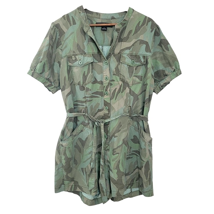 Sanctuary Risk Taker Romper Womens Size 12 Palm Camo