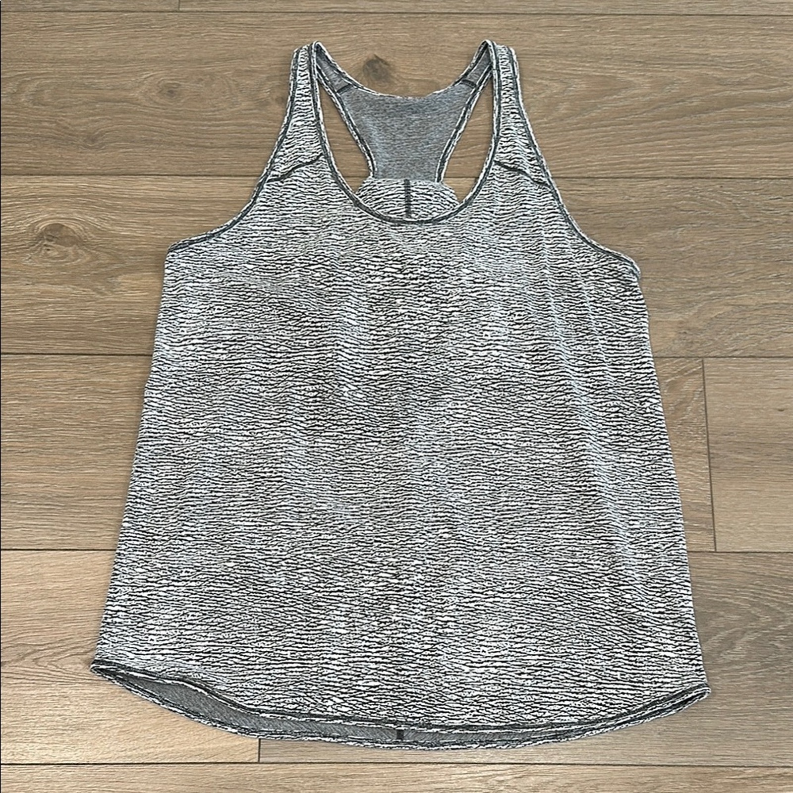 LULULEMON Sheer Luon Pebble Jacquard White Black Essential Tank Active Yoga 10