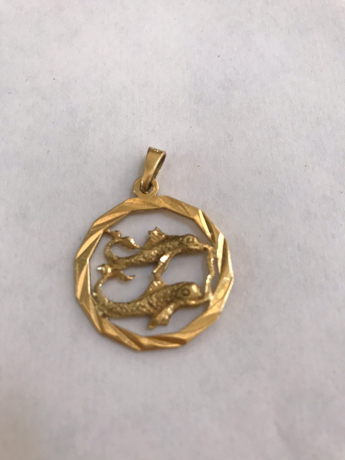 14k gold pisces zodiac charm