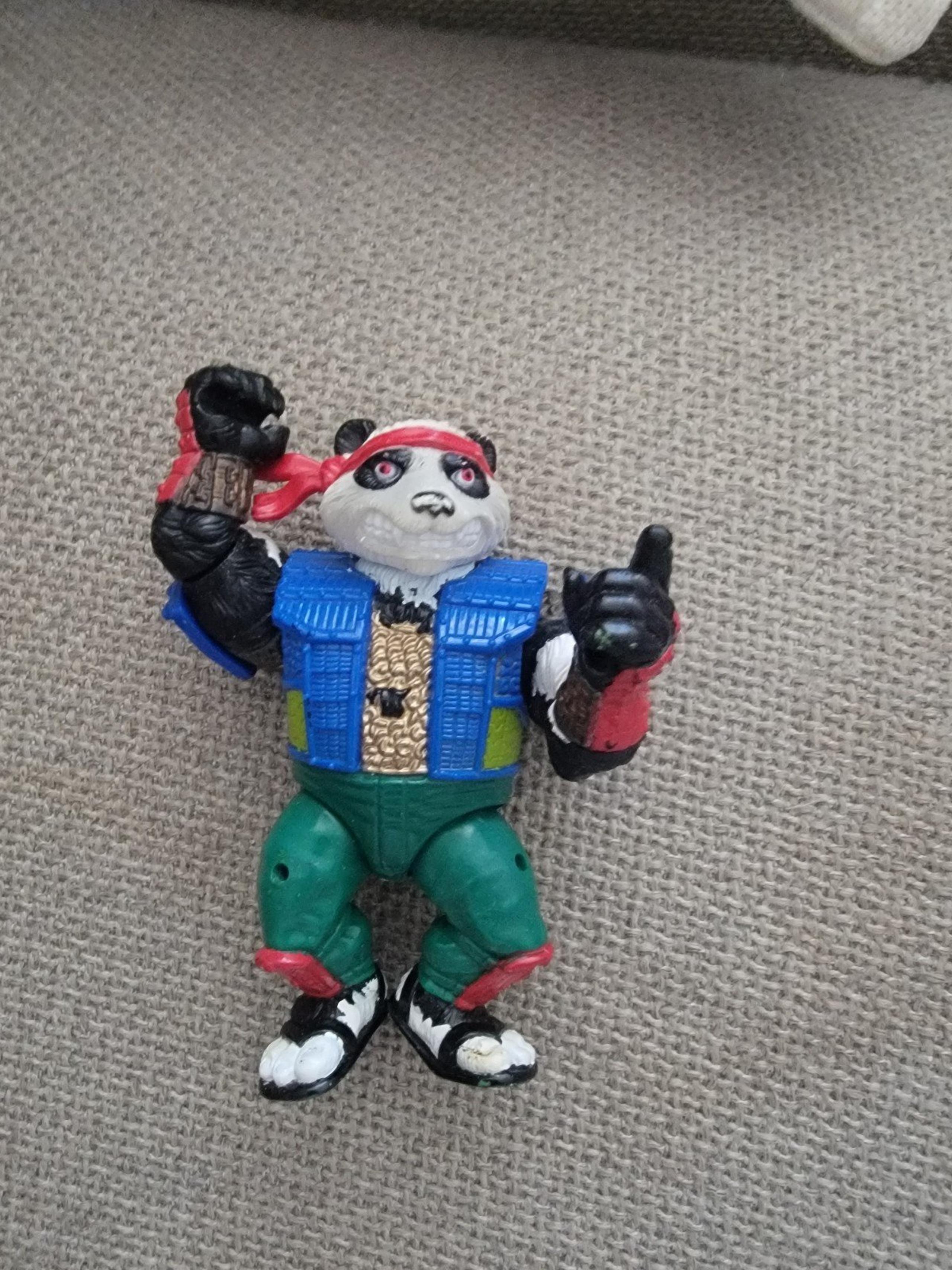 4" Vintage 1990 TMNT Panda Khan Bear Figure Teenage Mutant Ninja Turtles