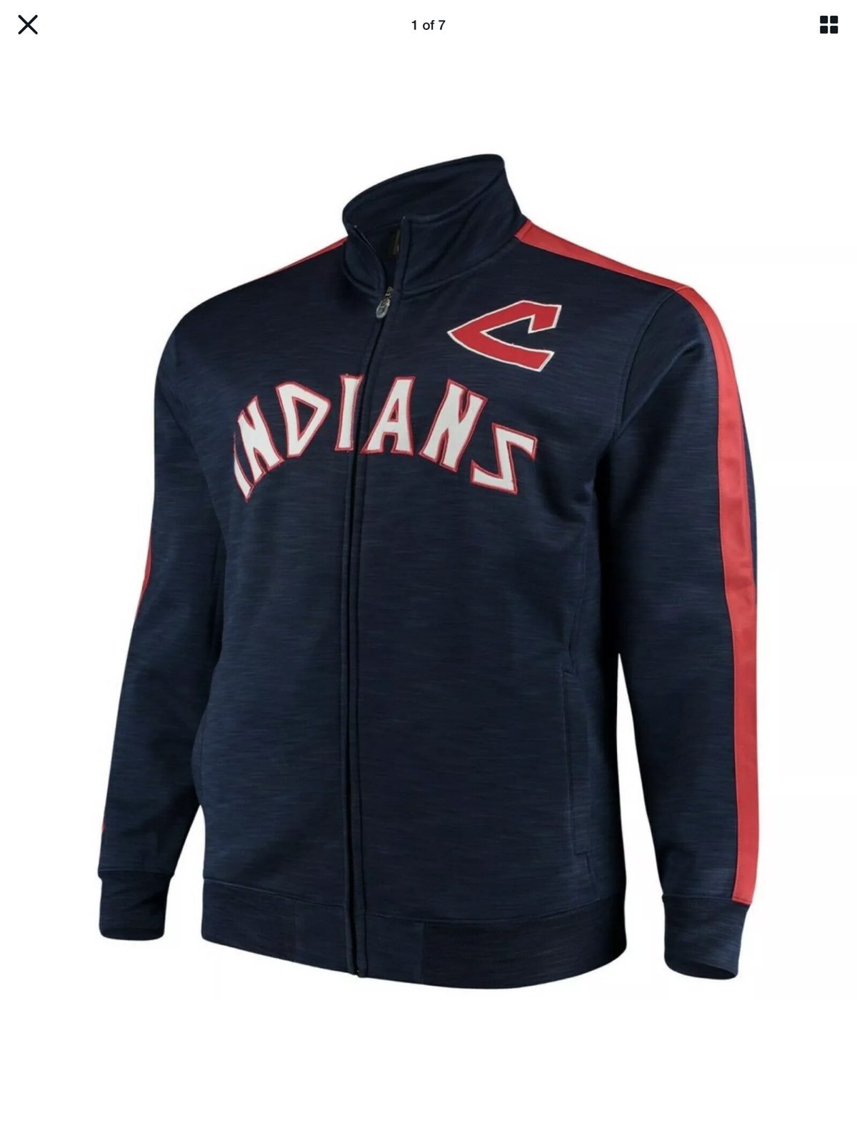 Cleveland Indians Majestic Cooperstown Collection Throwback XLT TALL Jacket 80