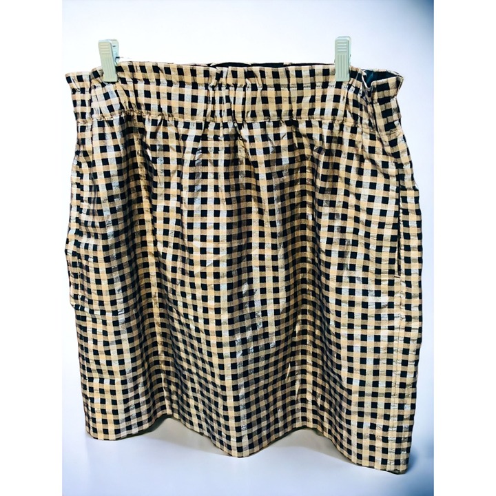 J. CREW LADIES BLACK GOLD LINED ELASTIC WAIST COCKTAIL PARTY SKIRT NEW LARGE