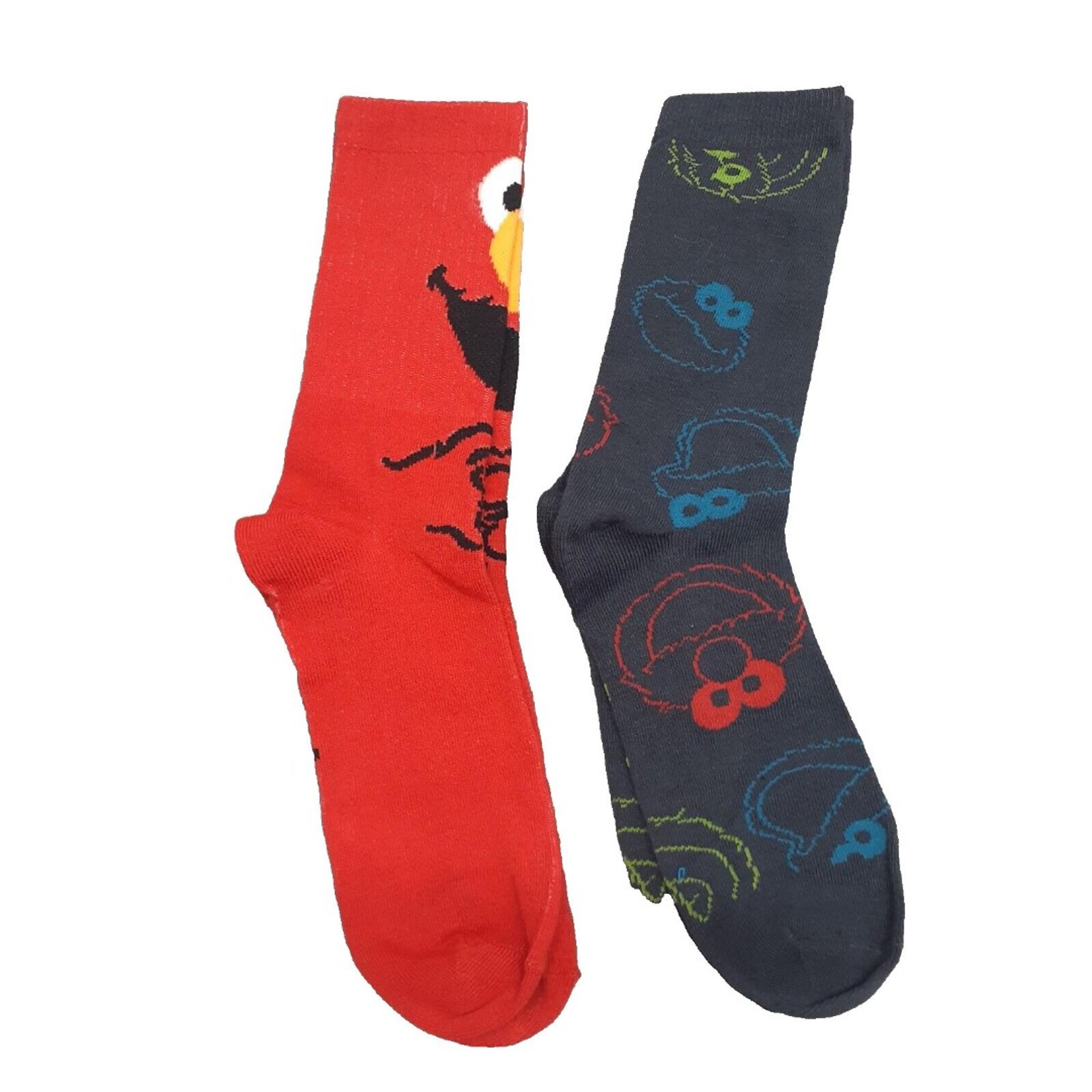 Sesame Street Elmo Socks TV Cartoon 2 Pair Adult Men Crew Size 6-12 NWOT