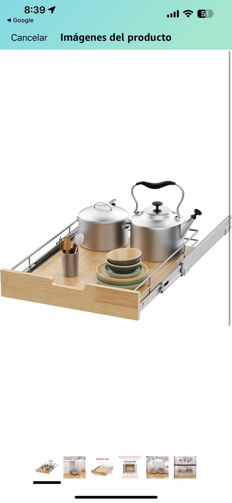 Wooden Pull Out Cabinet Organizer