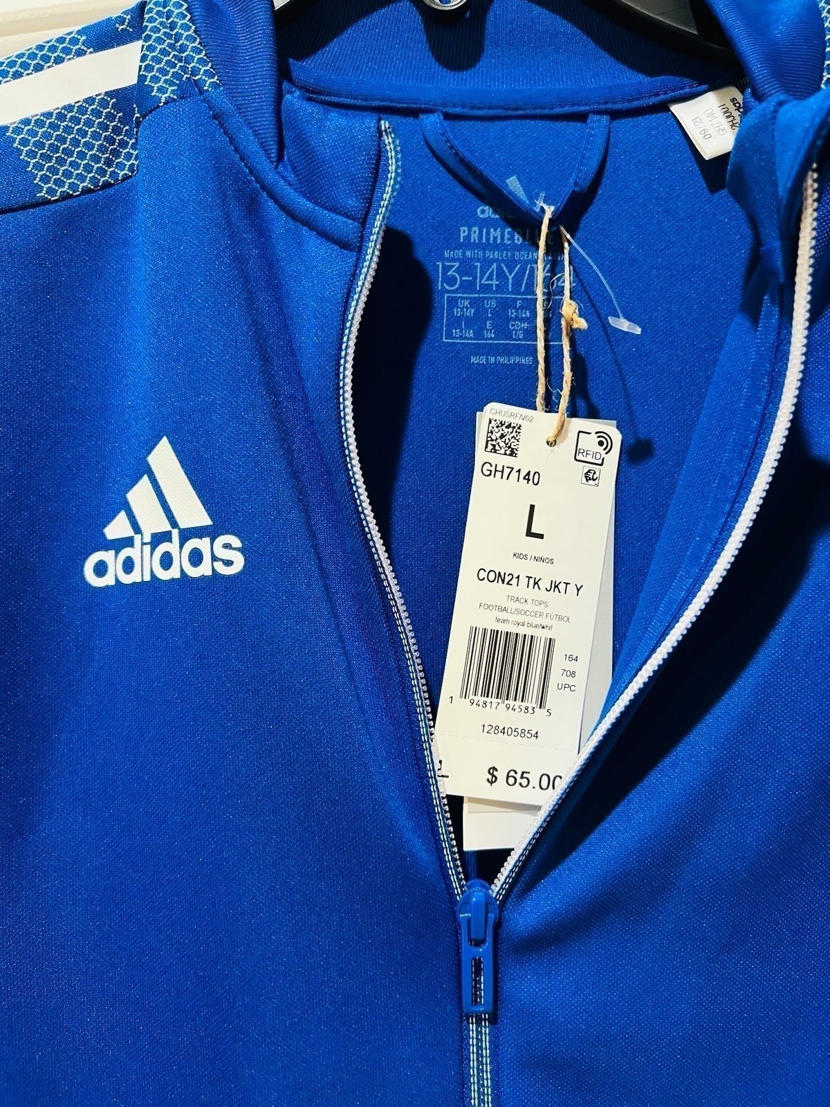 Loyalty Program Sale - NWT❤️Adidas Boy’s Full Zipper Primeblue Jacket szL(13-14Y) - Give-Away:£30[hoKids_4487041ua]