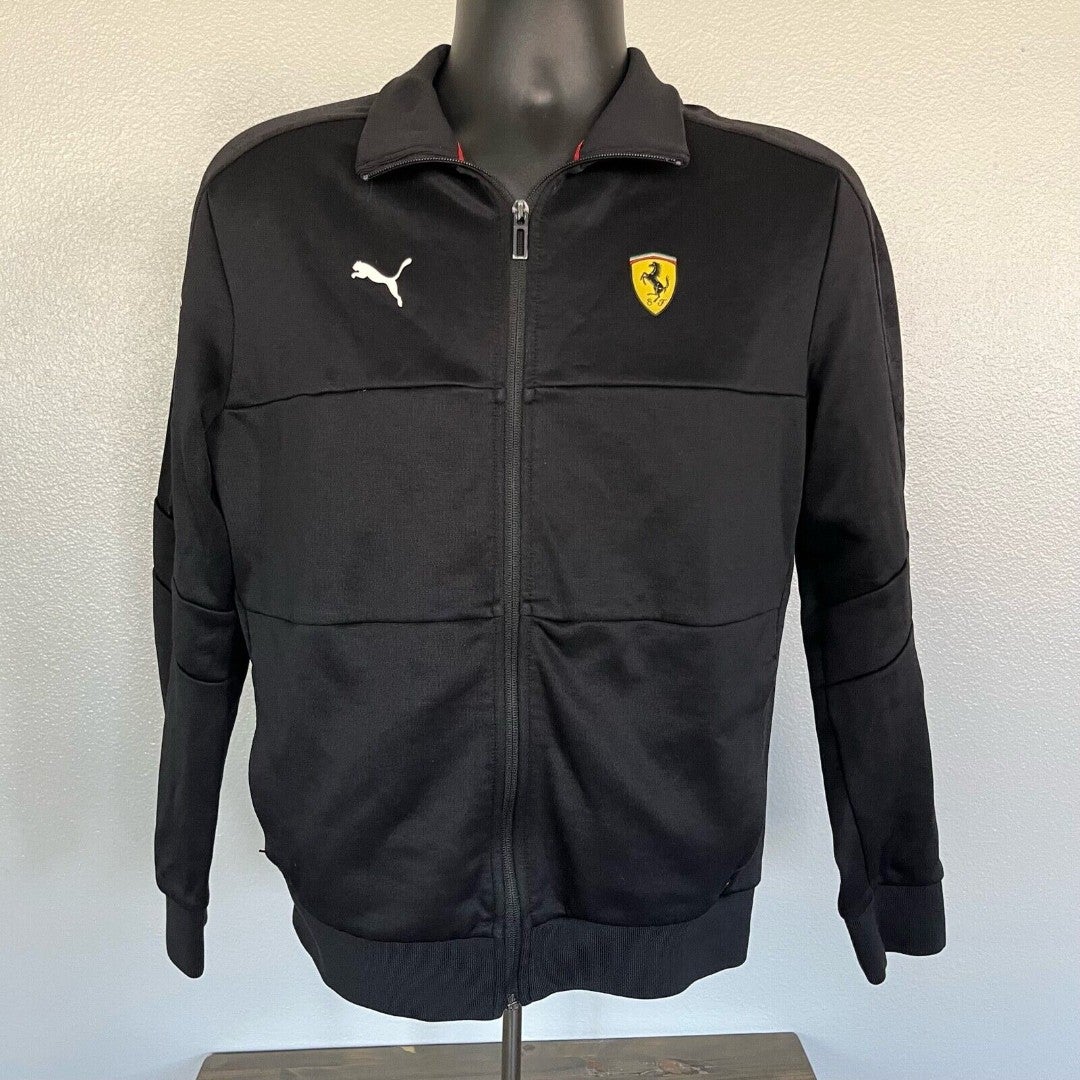 PUMA Mens Small Scuderia Ferrari Race MT7 Track Jacket Black Full Zip