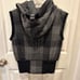 Coffeeshop Hooded Cropped Plaid Puffer Vest Juniors size Large NWT