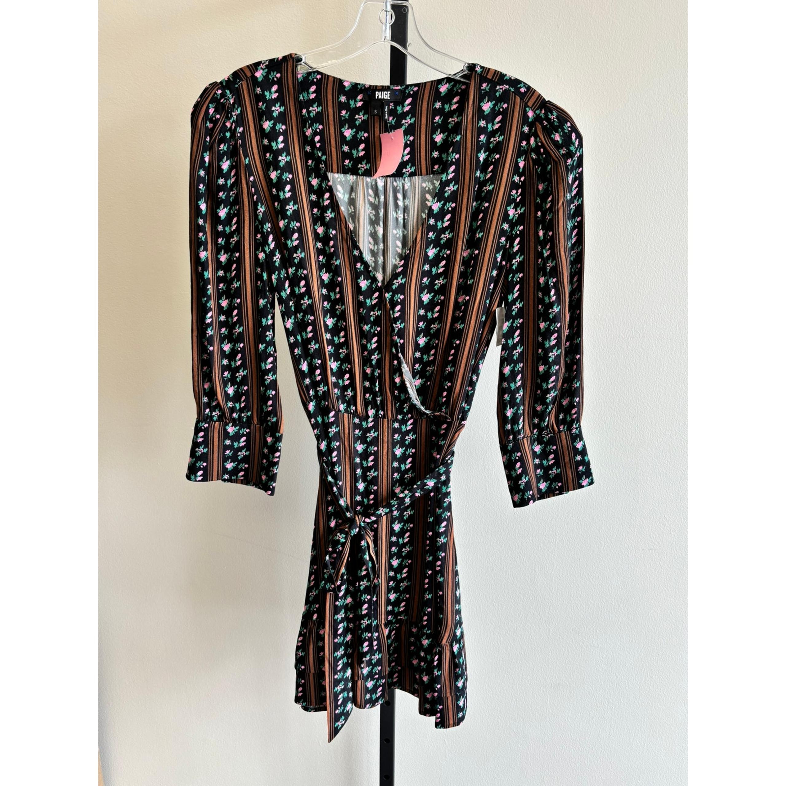 Paige Women's Black Floral 3/4 Sleeve Dress Size S #48898