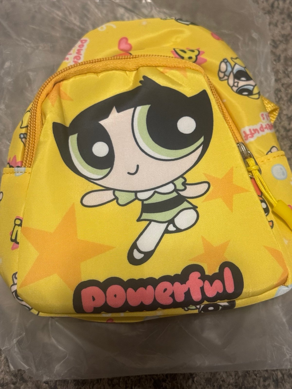 Brand new power puff girls phone snack bag yellow green buttercup cartoon