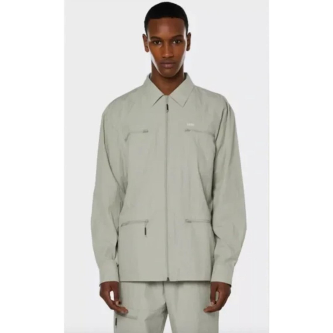 NWT Unisex RAINS Woven Lightweight Pockets Cement Jacket Sz XL