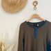 Urban Outfitters UO BDG Oversized Long Sleeve Ribbed Henley Pullover Green Blue